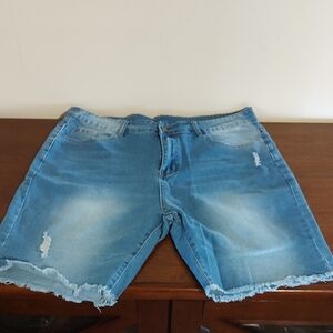 Distressed Denim Shorts